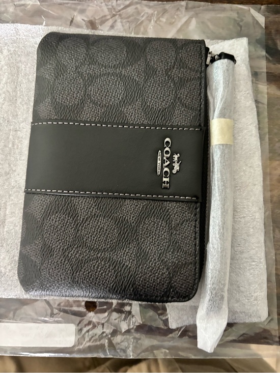 Coach Handbags - Coach Charcoal/Black Zip Pouch